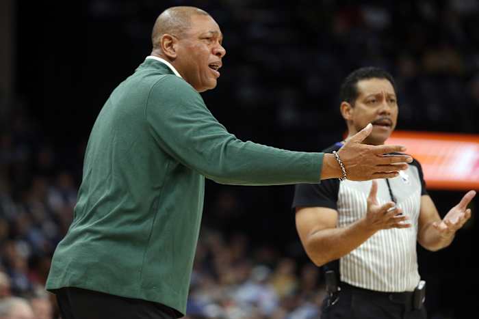 Milwaukee Bucks head coach Doc Rivers react during the second half against the Memphis Grizzlies